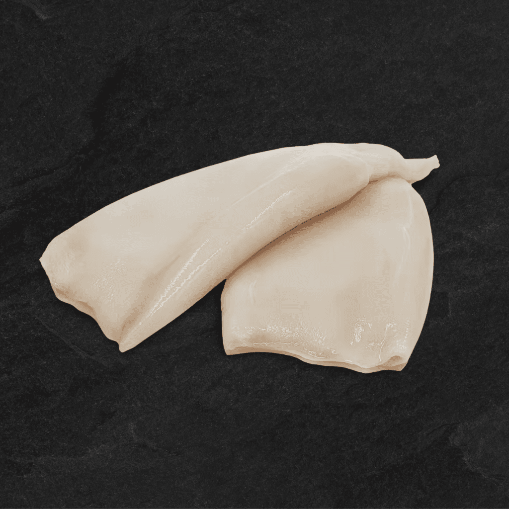 Šaldytos kalmarų filė tūbos,be odos, valytos, U5, 30% glazūros,1 kg